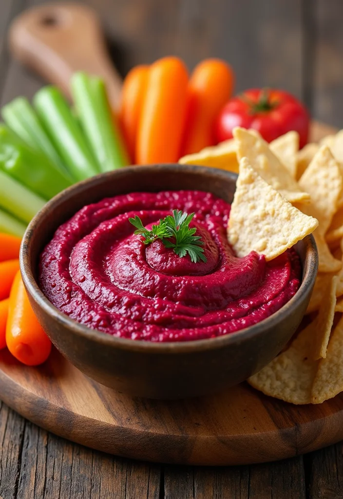 10 Fancy Vegan Recipes for Special Occasions 45 10 Fancy Vegan Recipes for Special Occasions - 5. Beetroot Hummus with Pita Chips