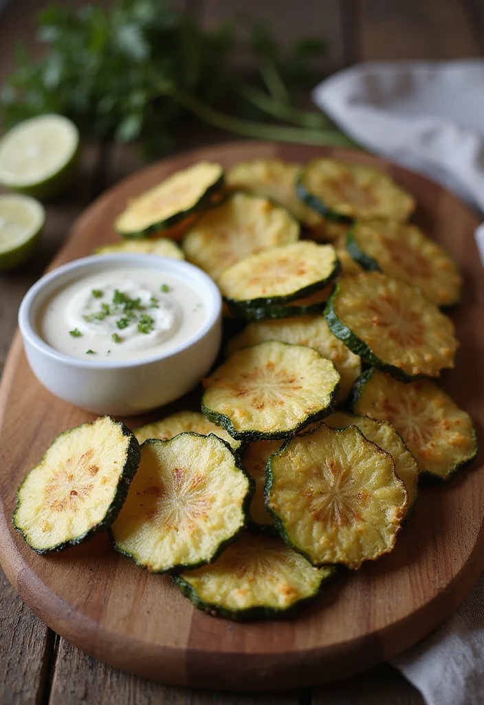 10 Keto Snack Recipes for Quick Daily Eating 34 10 Keto Snack Recipes for Quick Daily Eating - 4. Zucchini Chips with Garlic Dip
