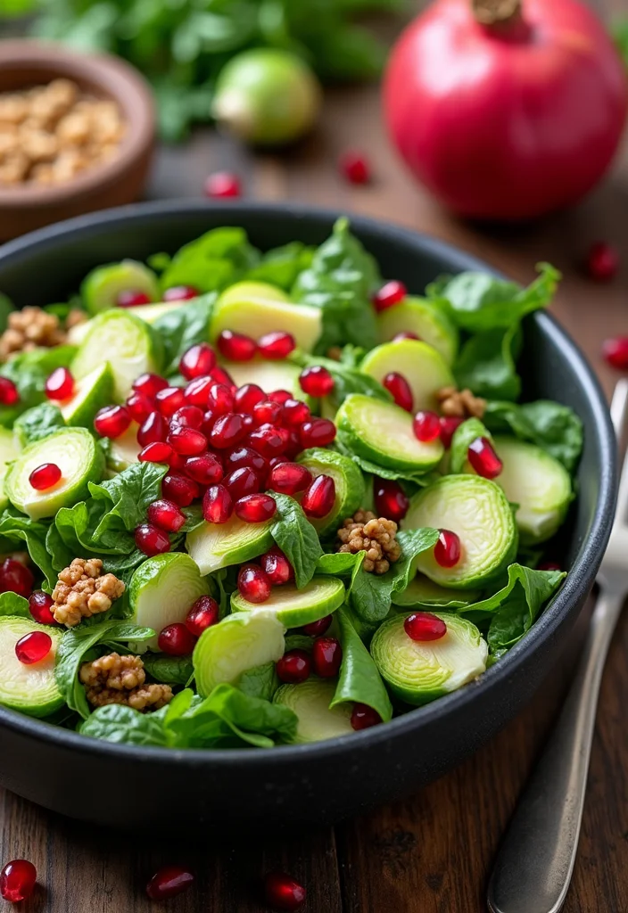 10 Vegan Brussels Sprout Recipes for Fresh Sides 12 10 Vegan Brussels Sprout Recipes for Fresh Sides - 2. Brussels Sprout and Pomegranate Salad