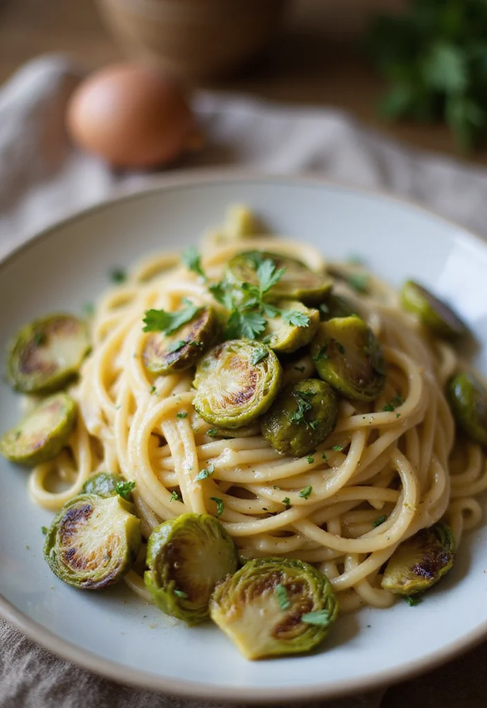 10 Vegan Brussels Sprout Recipes for Fresh Sides 89 10 Vegan Brussels Sprout Recipes for Fresh Sides - 9. Creamy Brussels Sprout Pasta