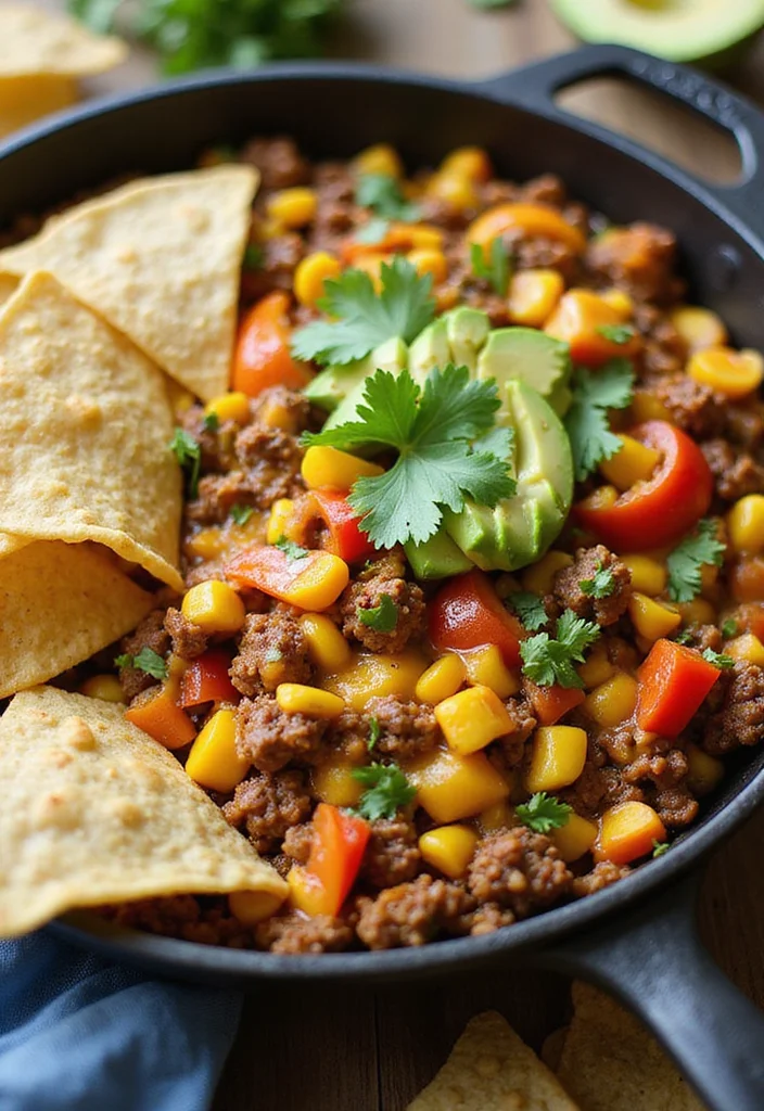 12 Ground Meat Dinner Recipes for Easy Meals 1 12 Ground Meat Dinner Recipes for Easy Meals - 1. One-Pan Taco Skillet