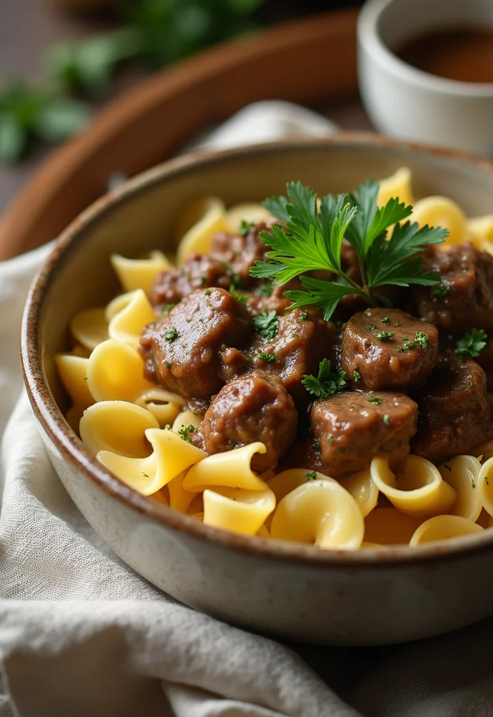 12 Ground Meat Dinner Recipes for Easy Meals 111 12 Ground Meat Dinner Recipes for Easy Meals - 11. Beef Stroganoff with Egg Noodles