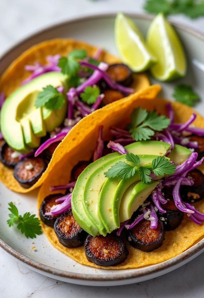 12 Healthy Eggplant Recipes for Simple Meals 45 12 Healthy Eggplant Recipes for Simple Meals - 5. Eggplant Tacos with Avocado