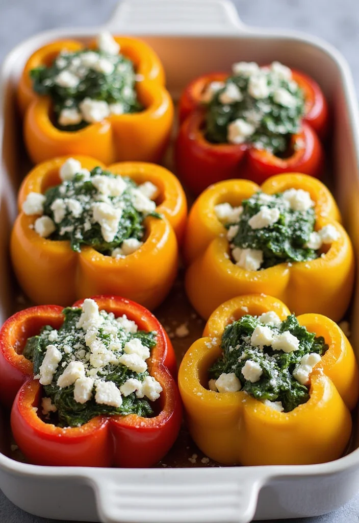 12 Healthy High Protein Recipes for Everyday Meals 56 12 Healthy High Protein Recipes for Everyday Meals - 6. Spinach & Feta Stuffed Peppers