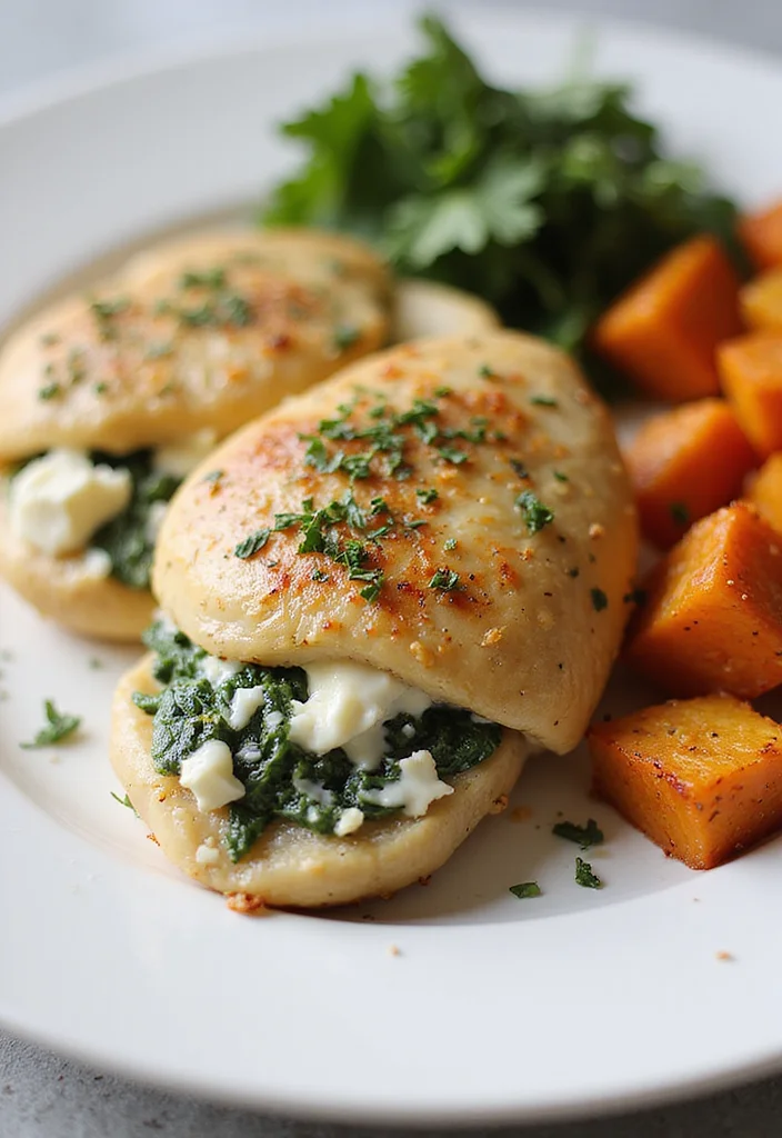 12 High Protein Dinner Recipes for Daily Energy 89 12 High Protein Dinner Recipes for Daily Energy - 9. Spinach and Feta Stuffed Chicken