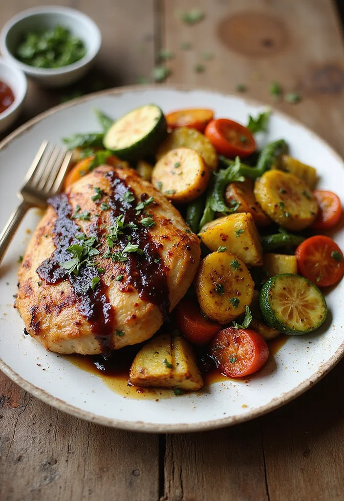 12 Lean Dinner Recipes for Light Weeknight Meals 45 12 Lean Dinner Recipes for Light Weeknight Meals - 5. Balsamic Glazed Chicken with Veggies