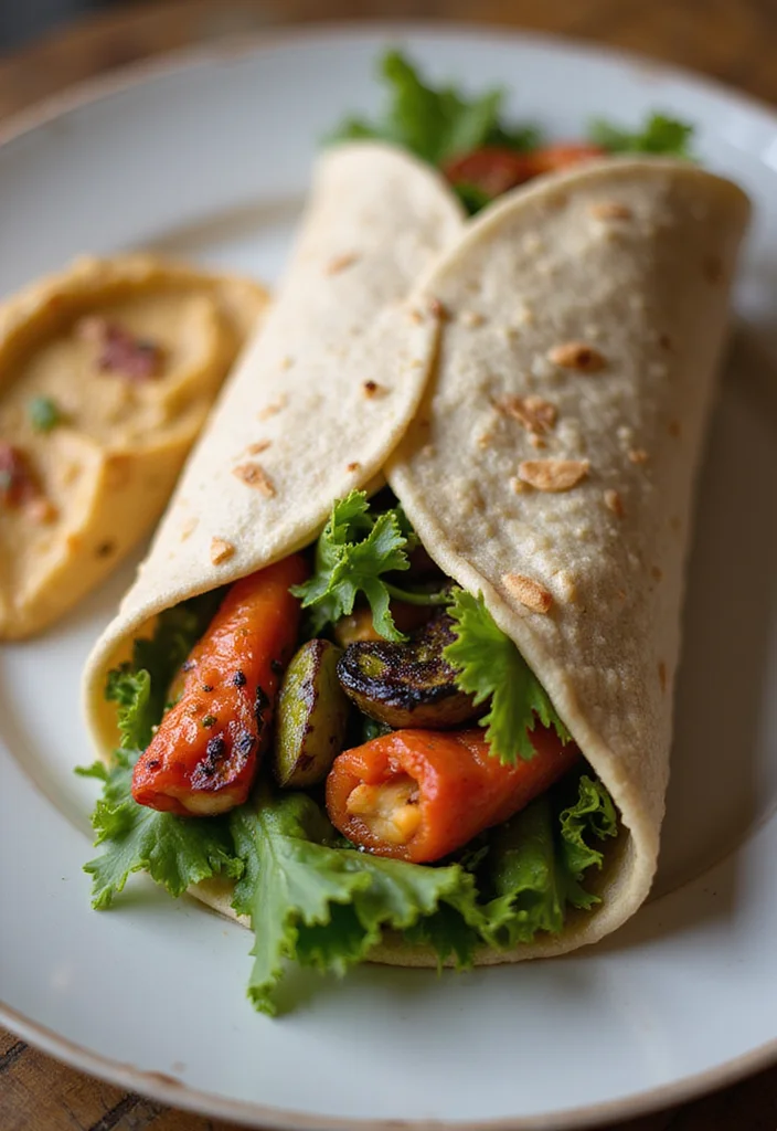 12 Lean Dinner Recipes for Light Weeknight Meals 67 12 Lean Dinner Recipes for Light Weeknight Meals - 7. Roasted Vegetable and Hummus Wrap