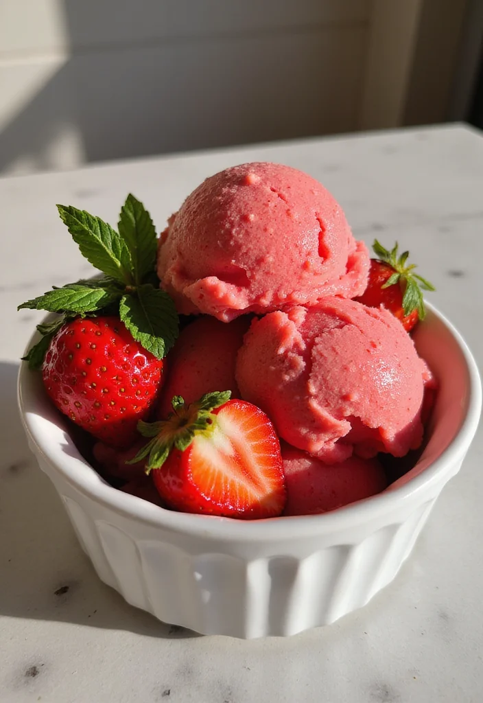 12 Light Healthy Dessert Recipes That Satisfy 34 12 Light Healthy Dessert Recipes That Satisfy - 4. Vegan Strawberry Sorbet