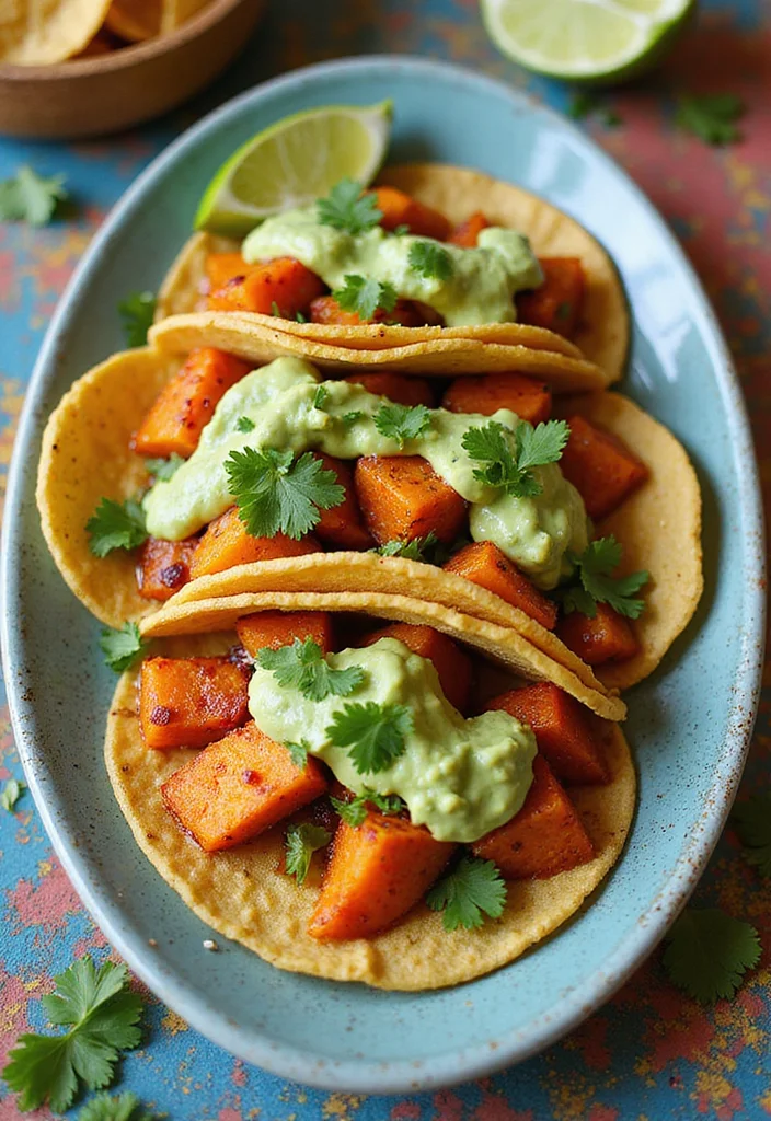 12 Plant Based Dinner Recipes Rich in Flavor 12 12 Plant Based Dinner Recipes Rich in Flavor - 2. Spicy Sweet Potato Tacos